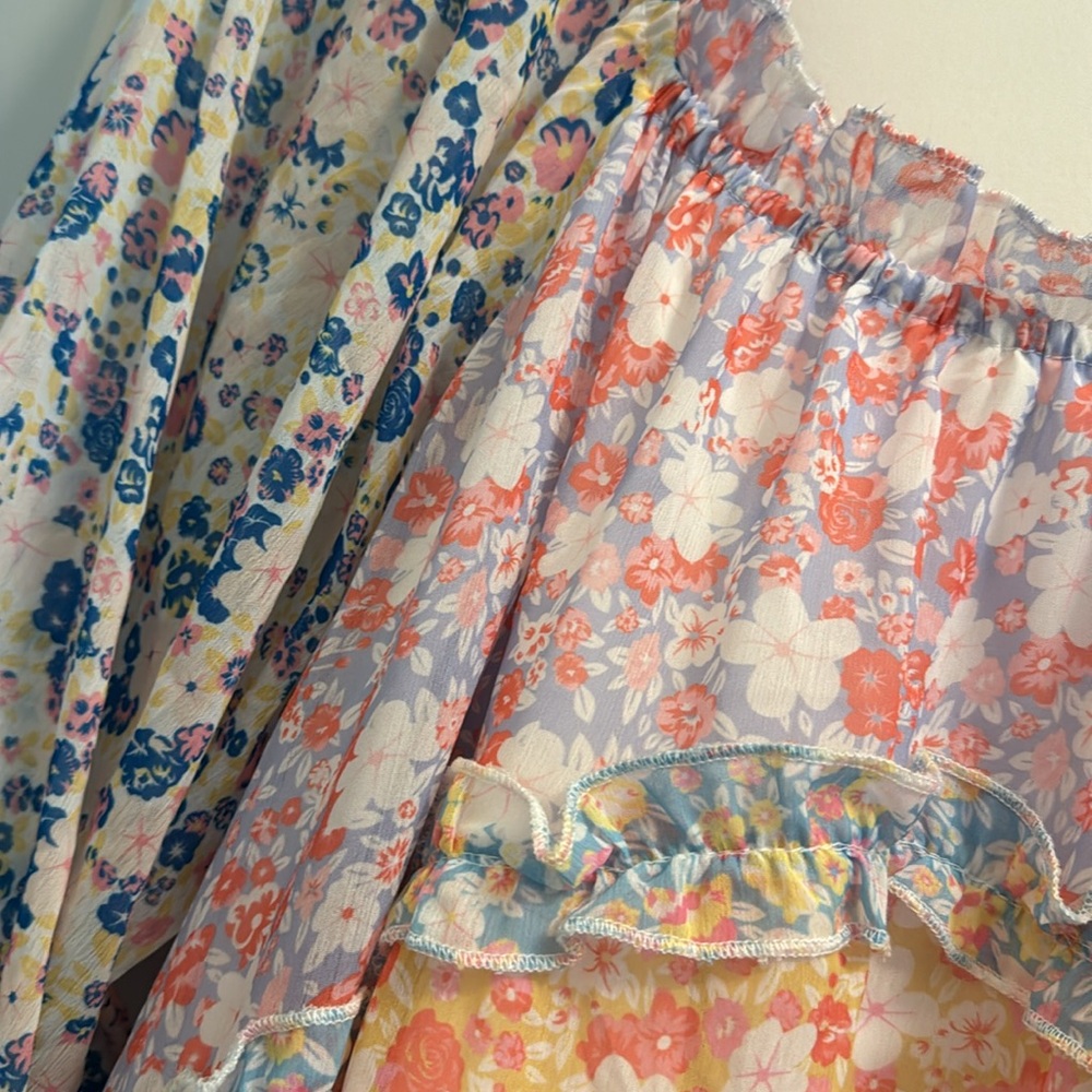 Boutique Mixed Pattern Ruffle Tiered Dress - Picture 2 of 2